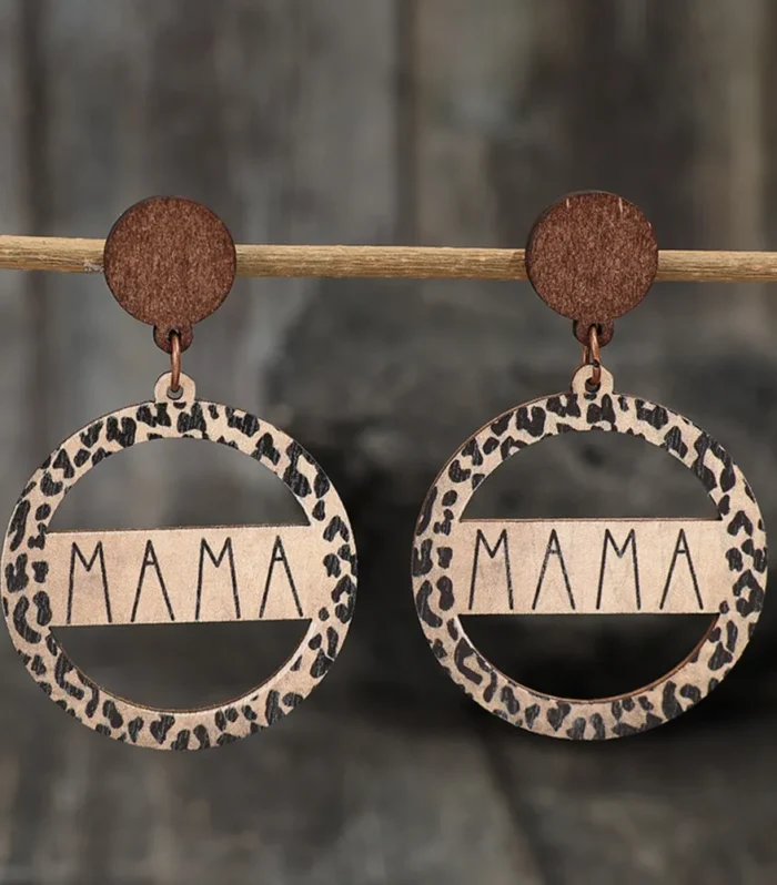 Alloy Wooden Dangle Earrings