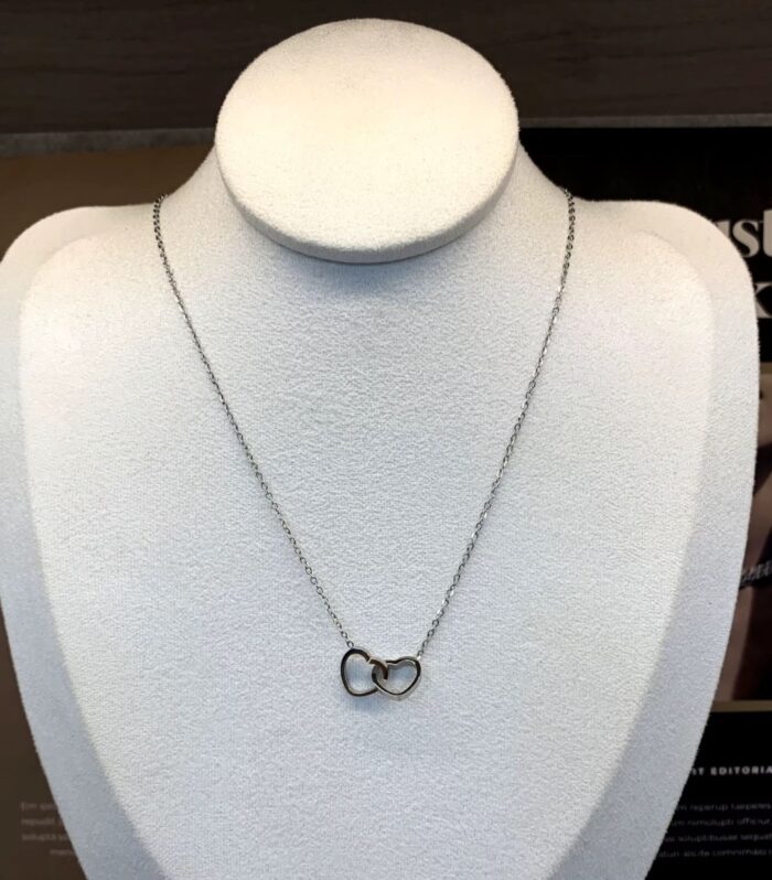 Double Heart Ring Necklace