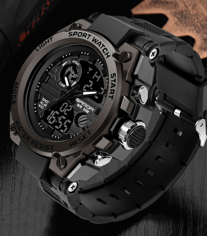 SANDA 739 Brand Wrist Watch Men Watches Military Army Sport Style Wristwatch Dual Display Male Watch For Men Clock Waterproof Hours