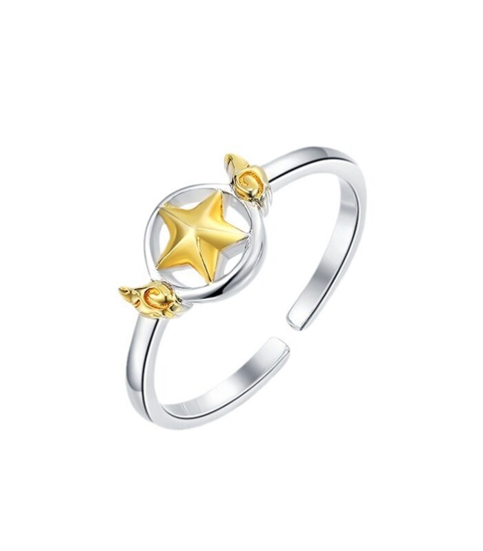 Light Luxury Star Ring Cute Female Open Mouth Ring