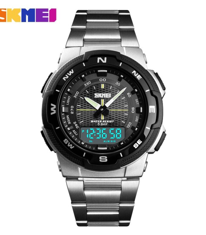 SKMEI 1370 Men Watch Fashion Quartz Sports Watches Stainless Steel Strap Men Watches Top Brand Luxury Business Waterproof Wrist Watch