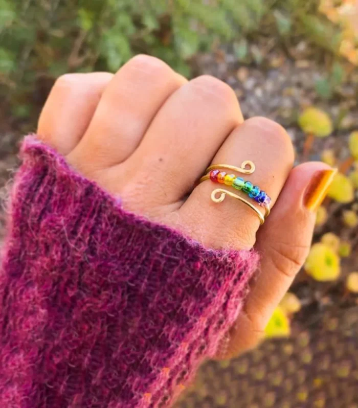 925 Sterling Silver Bead Wrap Ring