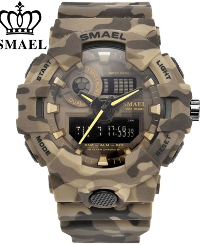 SMAEL Sport Watch 1642-1 & 8001 Military Watches Men Army Digital Writwatch LED 50m Waterproof Men's Watch Man Watch Gift Colcks Free Shipping