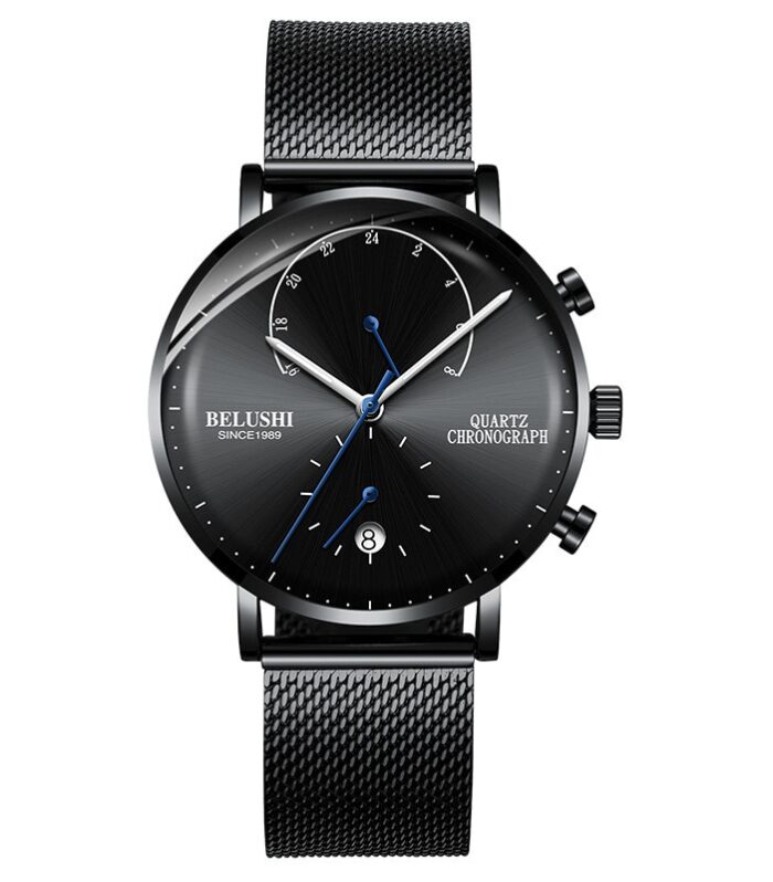 Quartz Watch Men Watches Modern Chronograph Men Watch Leather Strap Watches Man Imitation Luxury Belushi Men'S Sports Watch
