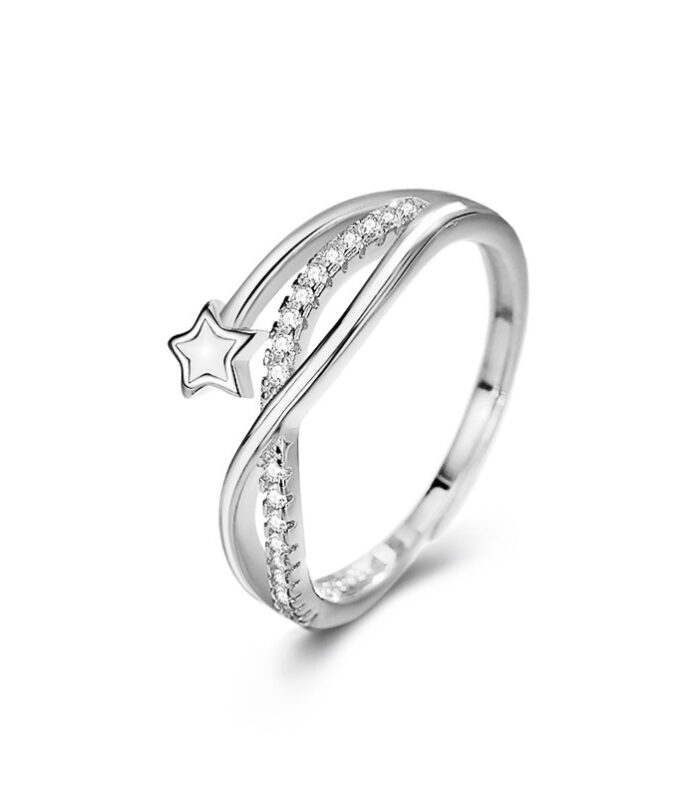 Alloy double-layer star line ring