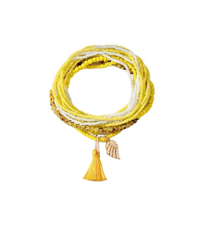Handwoven tassel anklet for women