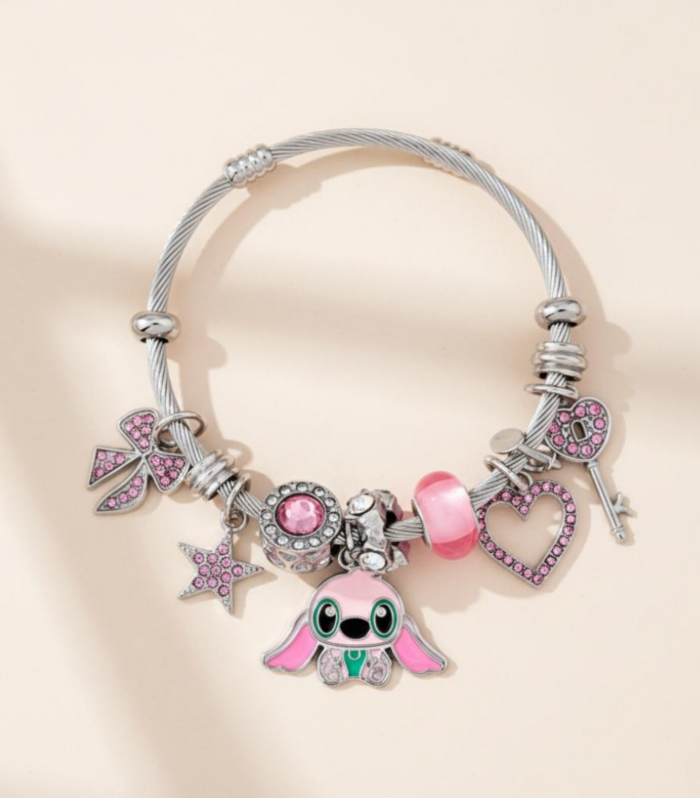 Stitch Anime Character Plush Toy and Lilo & Stitch Bracelet Accessories