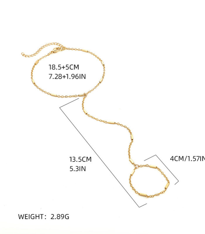 Beach chain ring bracelet integrated chain