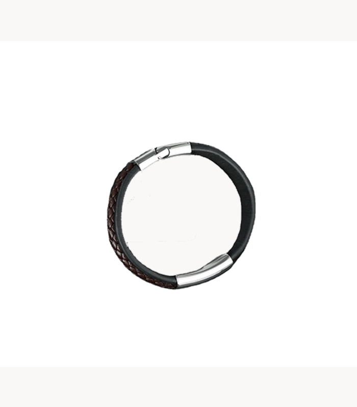 New Vintage Stainless Steel Braided Bracelet Black Leather Bracelet Must-Have for Trendy Men