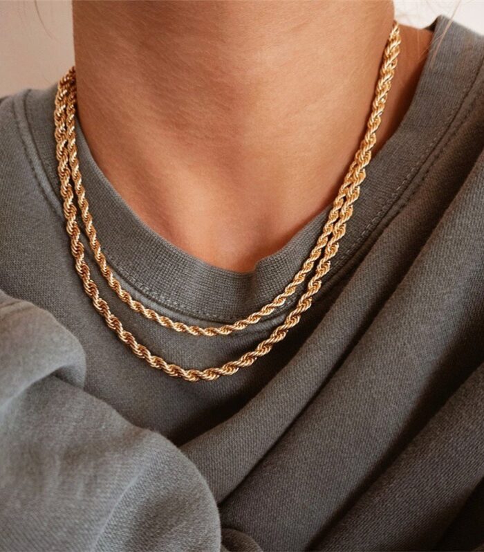 New Necklace 3mm/4mm Twist Chain Necklace Stainless Steel Necklace