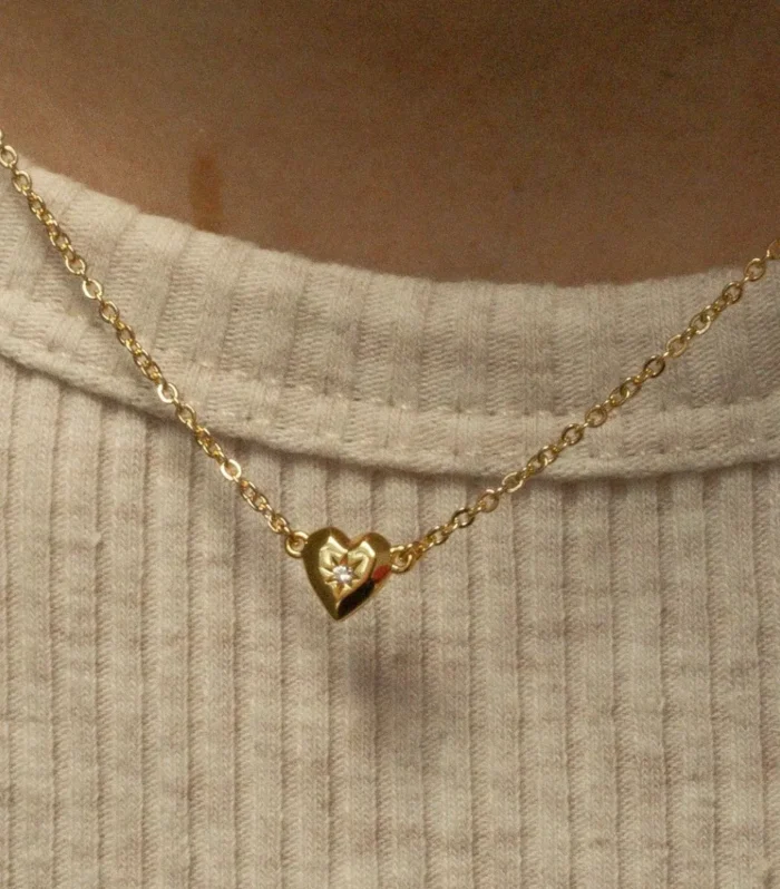 Zircon Heart Pendant Necklace