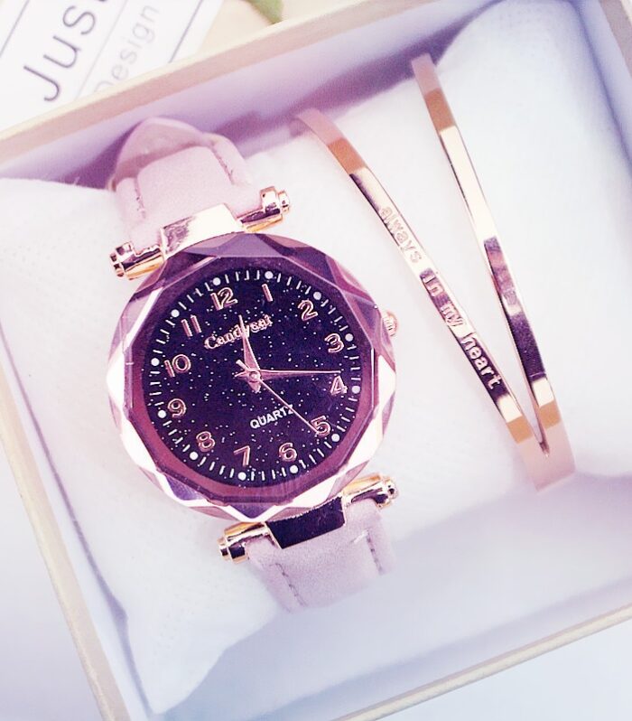 Quartz Wristwatches Fashion Starry Sky Women Watches  Leather Ladies Bracelet Watch