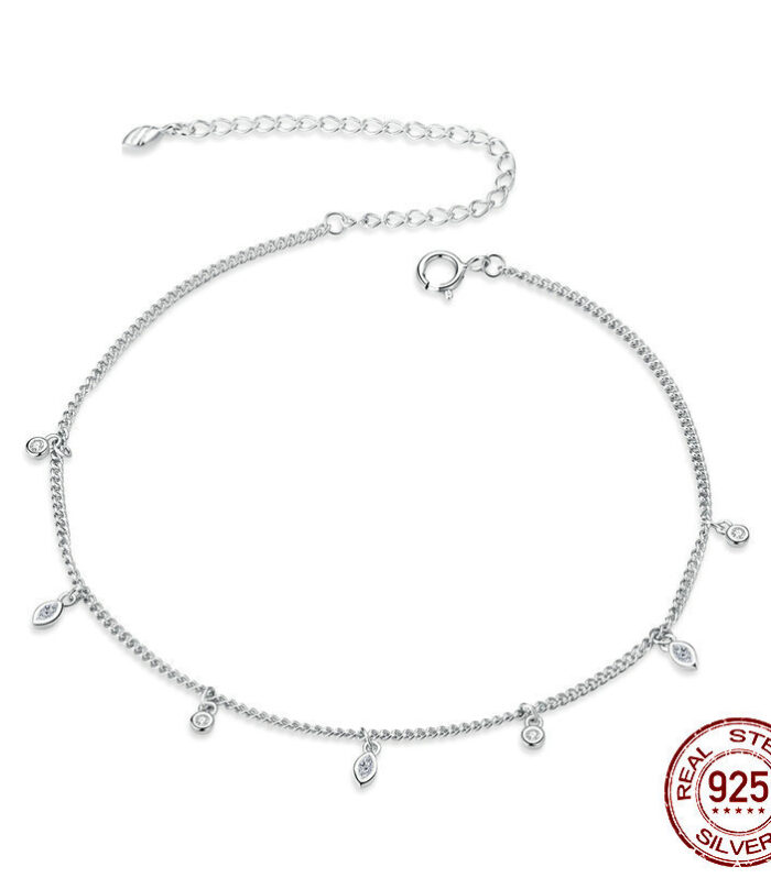 Tassel anklet pure silver S925 girls' jewelry anklet