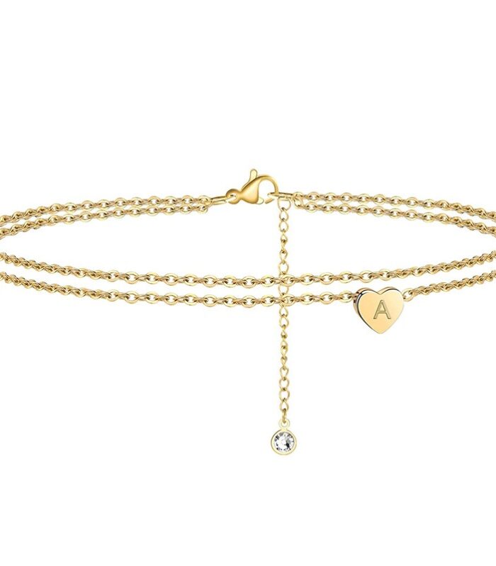 26 letters fashionable women's heart shaped anklet anklet