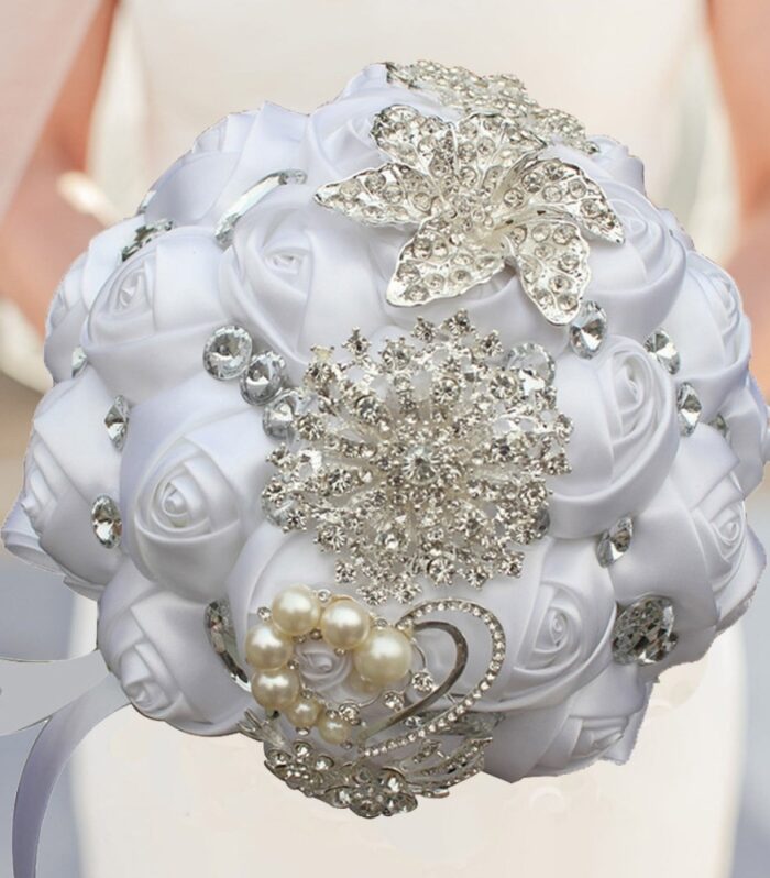Artificial Wedding Bouquets Hand Made Flower Rhinestone Bridesmaid Crystal Bridal Wedding Bouquet