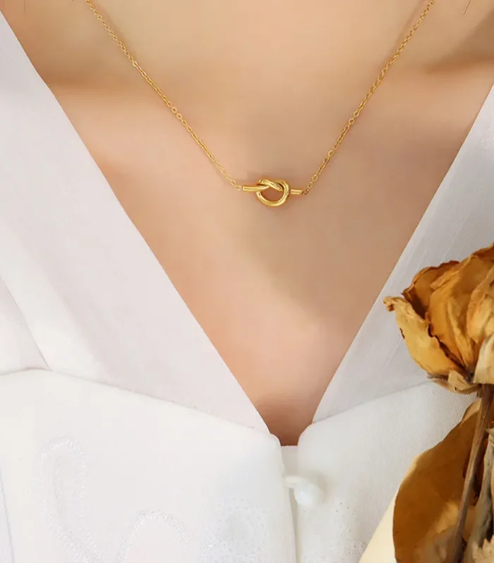 18K Gold-Plated Knotted Necklace