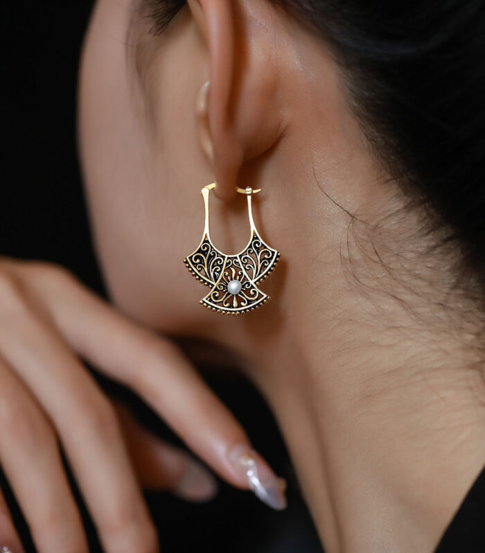 Carved Phoenix Tail Earrings for Women