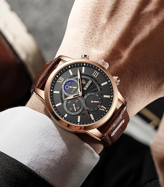 LIGE Men's Watches Top Brand Luxury Men Wrist Watch Leather Quartz Watch Sports Waterproof Male Clock Relogio Masculino+Box