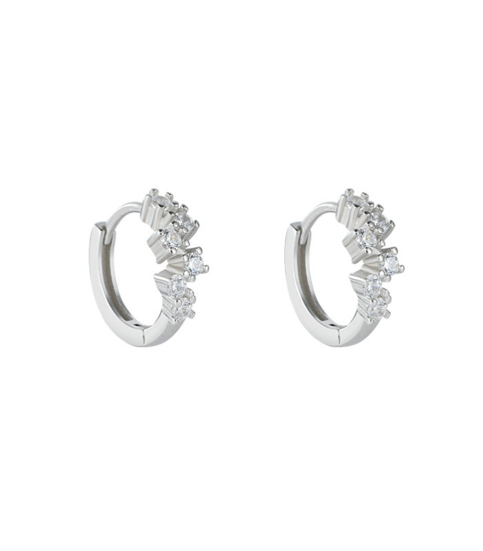 Sparkle Crystal Stud Earrings Minimalist Small Zircon Ear Rings,Unique Design Jewelry