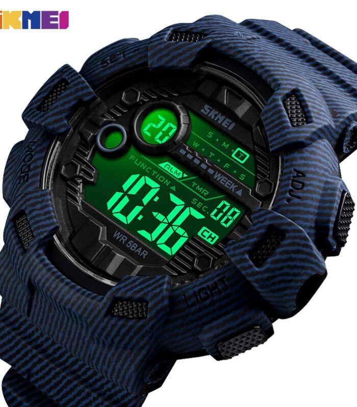 SKMEI 1472 Fashion Sport Watch Men Alarm Clock Cowboy Waterproof Week Display Men Watches Denim Digital Watch relogio masculino