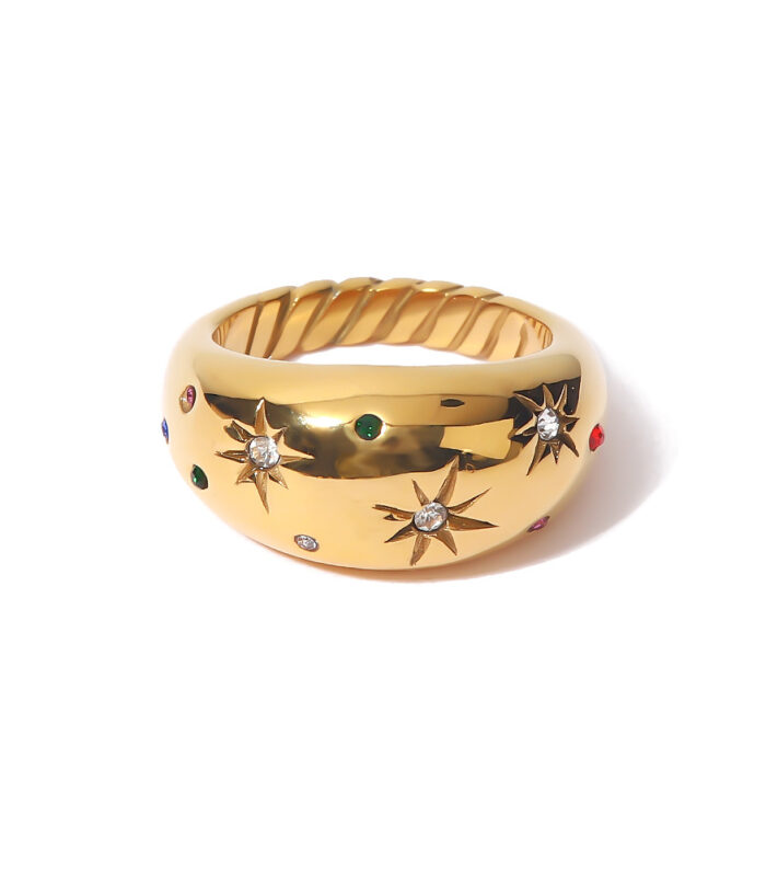 Hexagram zircon ring