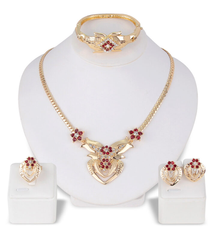 New Exaggerated Personality Necklace Four-piece Set Fashion Bridal Jewelry Set