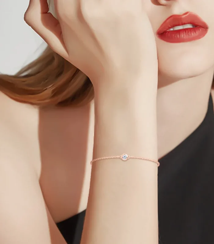 Inlaid Moissanite 925 Sterling Silver Bracelet