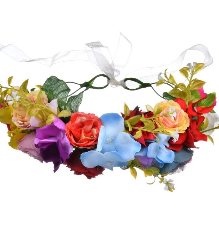 Big Red Rose Blossom Hair Band Bridal Flower Ring Hair Band
