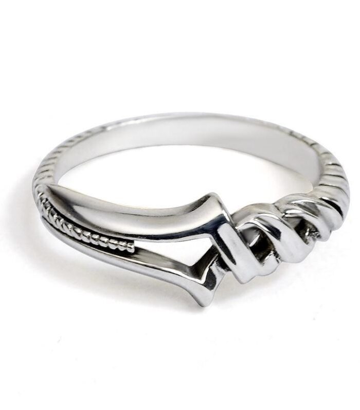 Modern Metal Stone Cross-Opening Design Ring