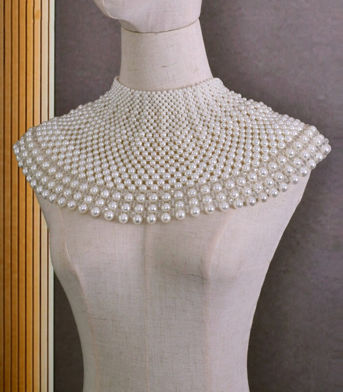 Bridal Shoulder Necklace Fashion Body Chain Pearls Beaded Women Layered Choker Wedding Accessories